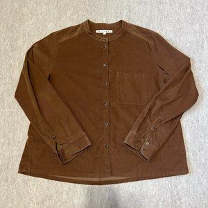 Xirena Shirt Size Small Womens Brown Corduroy Button Up Long Sleeve Cotton